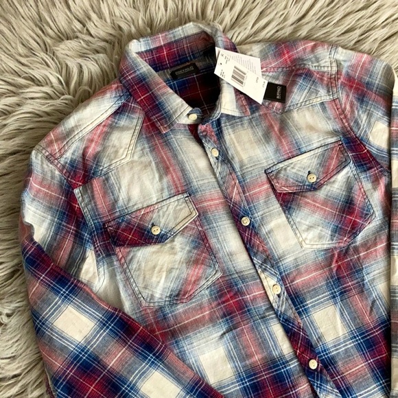 NWT Buffalo Men’s Faded Plaid Checkered Shirt - Picture 2 of 7